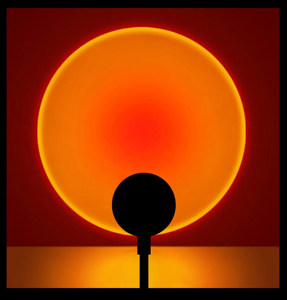 HOMEFISH LED Sunset Projection Lamp USB Mood Light for Bedroom Living Room Photography Wall Decor Birthday Party