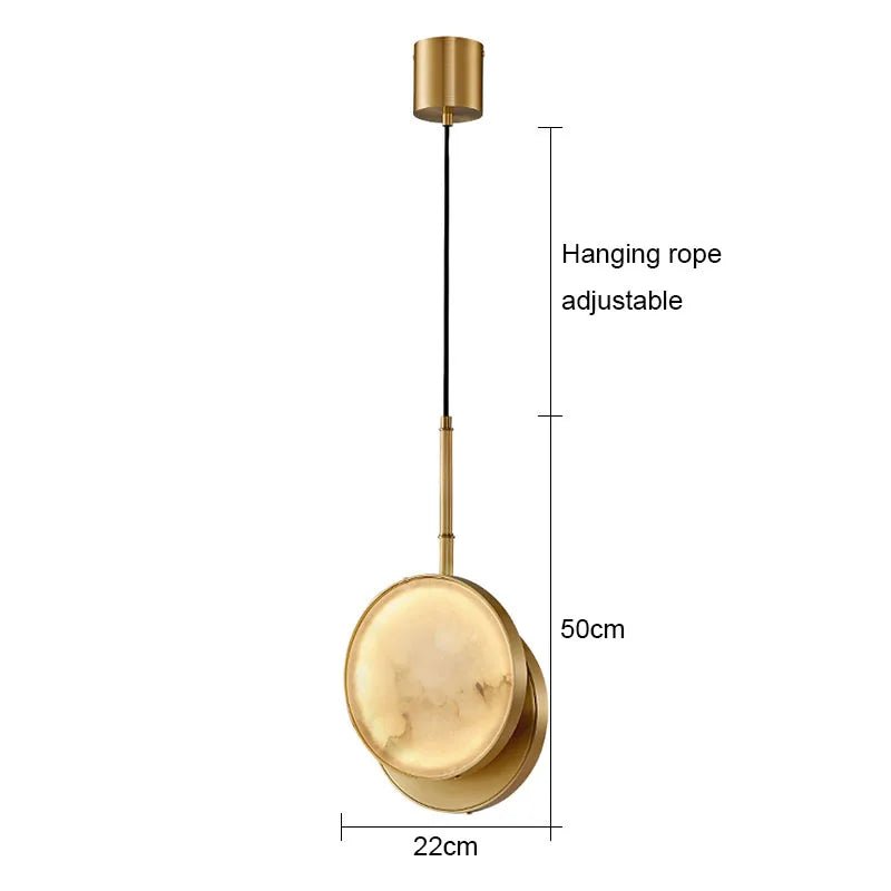 Round Marble Wall Lamp High-Grade Copper Indoor Lighting Living Room Bedroom Study Modern Minimalist Led Decor For Home - Smoothy Home
