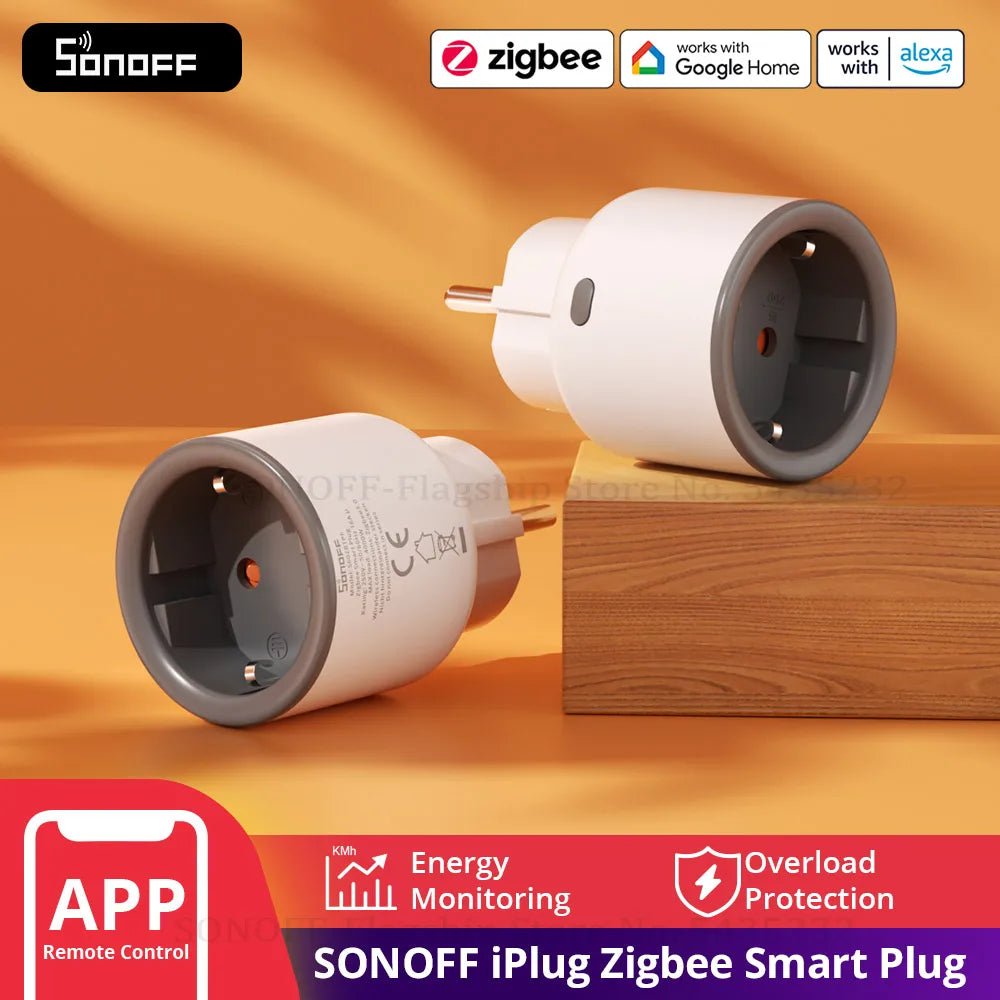 1-4 PCS SONOFF S60ZB EU iPlug Zigbee Smart Plug Energy Monitoring Wireless Socket Timer Smart Switch Work With Google Home Alexa - Smoothy Home