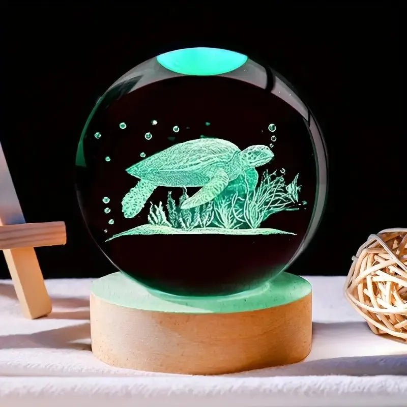 1 Deep-sea turtle Crystal Ball Night light - Enchanting lighting, the charm of the ocean turtle in the crystal ball night light, - Smoothy Home