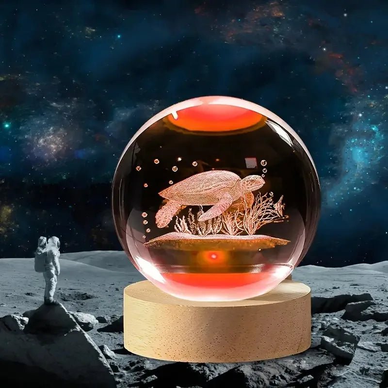 1 Deep-sea turtle Crystal Ball Night light - Enchanting lighting, the charm of the ocean turtle in the crystal ball night light, - Smoothy Home
