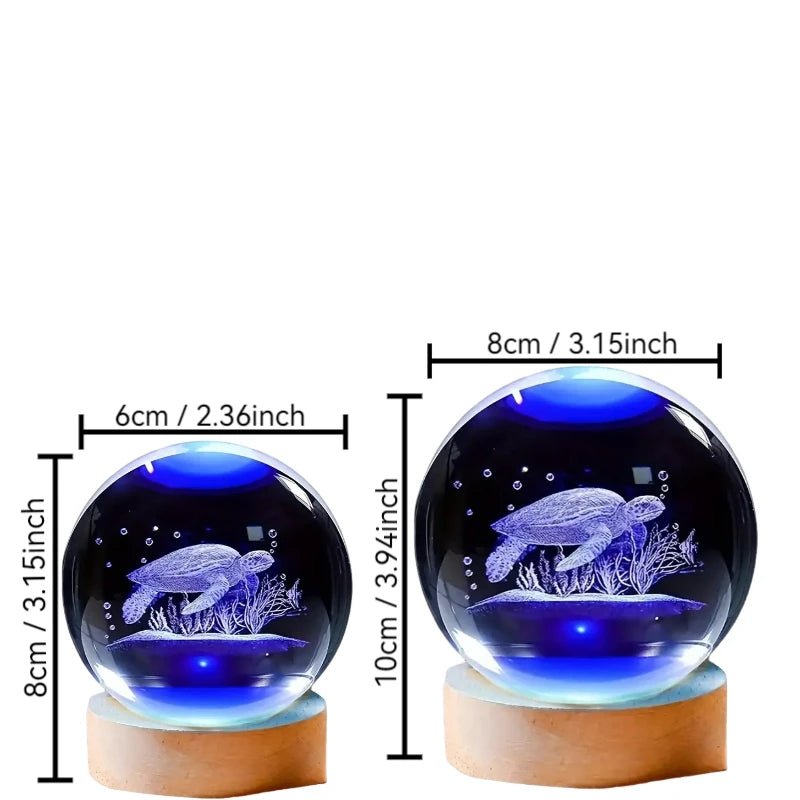 1 Deep-sea turtle Crystal Ball Night light - Enchanting lighting, the charm of the ocean turtle in the crystal ball night light, - Smoothy Home
