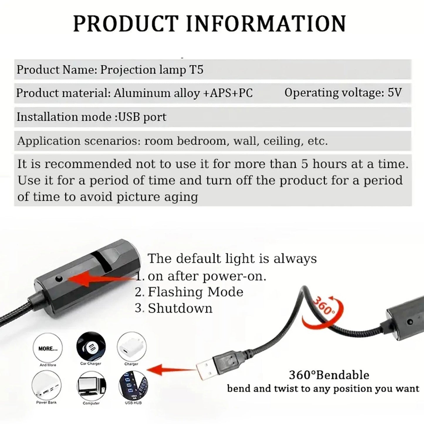 10 planet projection, USB projection ceiling atmosphere night light, suitable for bedroom and living room - Smoothy Home