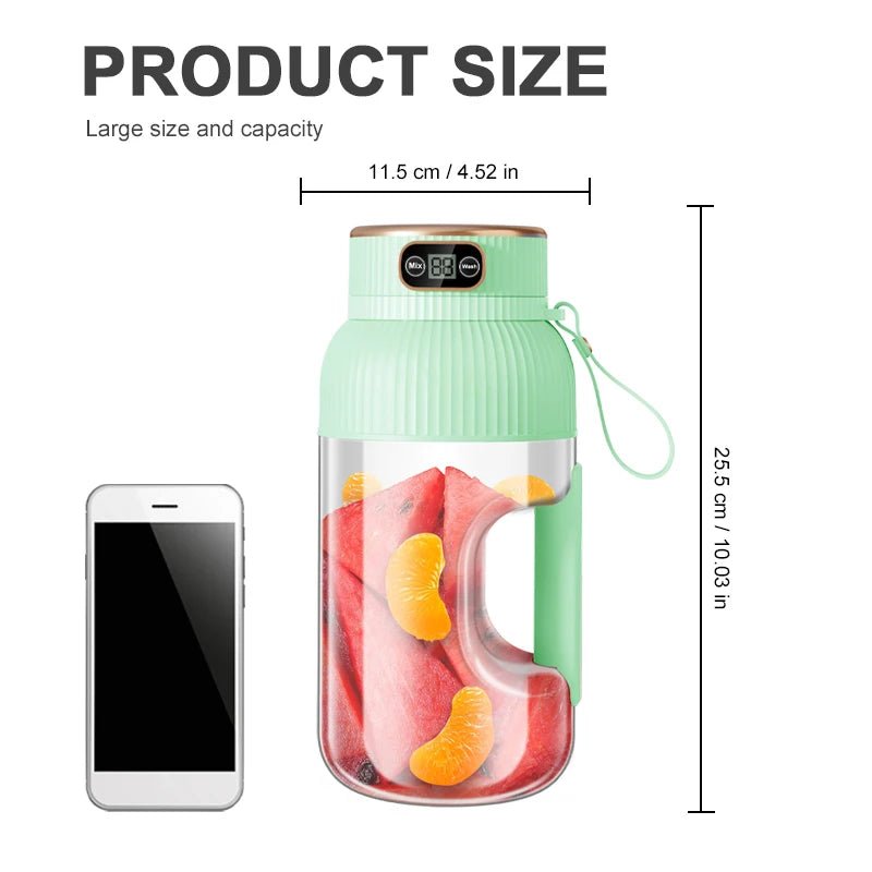 1000ML Portable Juicer Blender Fruit Juicer USB Charging Lemon Orange Fruit Juicing Cup Smoothie Blender Machine Kitchen Tools - Smoothy Home