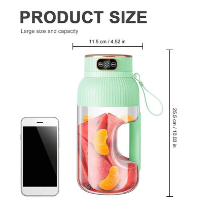1000ML Portable Juicer Blender Fruit Juicer USB Charging Lemon Orange Fruit Juicing Cup Smoothie Blender Machine Kitchen Tools - Smoothy Home