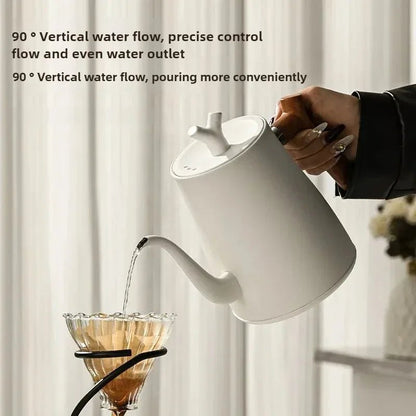 1000W Electric Gooseneck Kettle 1000ml 304 Stainless Steel Coffee Pot Intelligent Constant Temperature LED Display for CoffeeTea - Smoothy Home