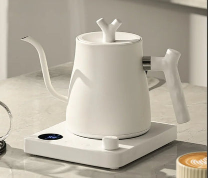 1000W Electric Gooseneck Kettle 1000ml 304 Stainless Steel Coffee Pot Intelligent Constant Temperature LED Display for CoffeeTea - Smoothy Home