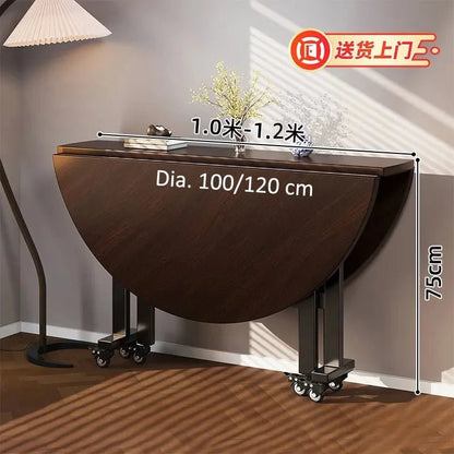 100/120cm round Dining Table for Home Living Room Portable Foldable And Storage Table for Kitchen And Restaurant - Smoothy Home