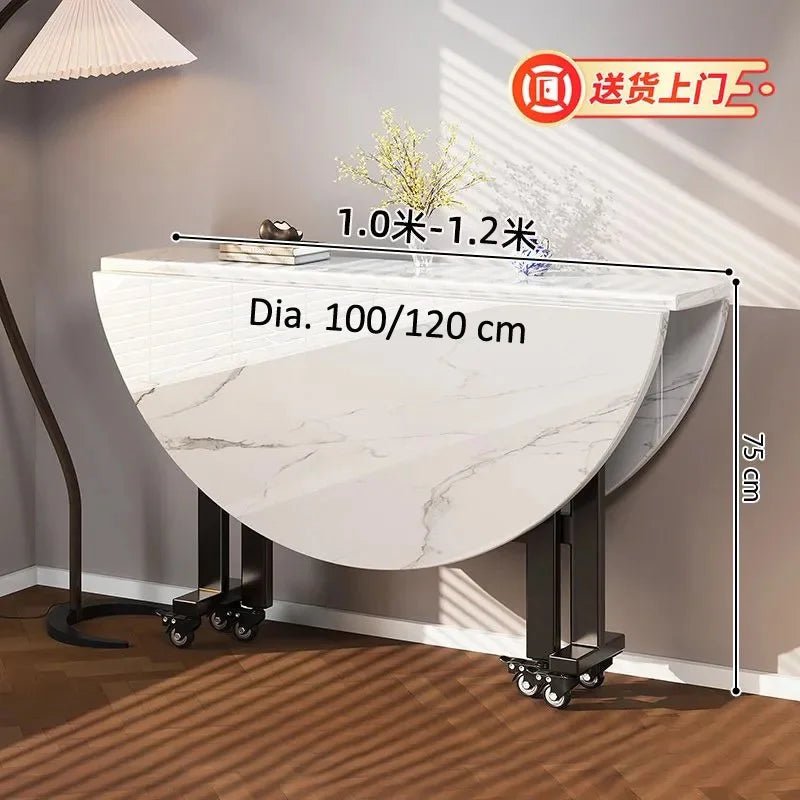 100/120cm round Dining Table for Home Living Room Portable Foldable And Storage Table for Kitchen And Restaurant - Smoothy Home