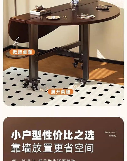 100/120cm round Dining Table for Home Living Room Portable Foldable And Storage Table for Kitchen And Restaurant - Smoothy Home