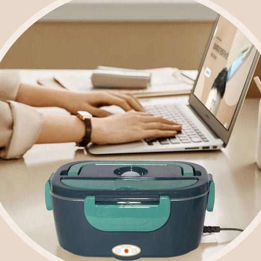 100W Electric Heating Lunch Box, 2 in 1 Car & Home Use Portable Food Warmer Heater with 304 Stainless Steel Container, Leakproof Thermal Lunch Container with Insulated Carry Bag for Office Travel - Smoothy Home