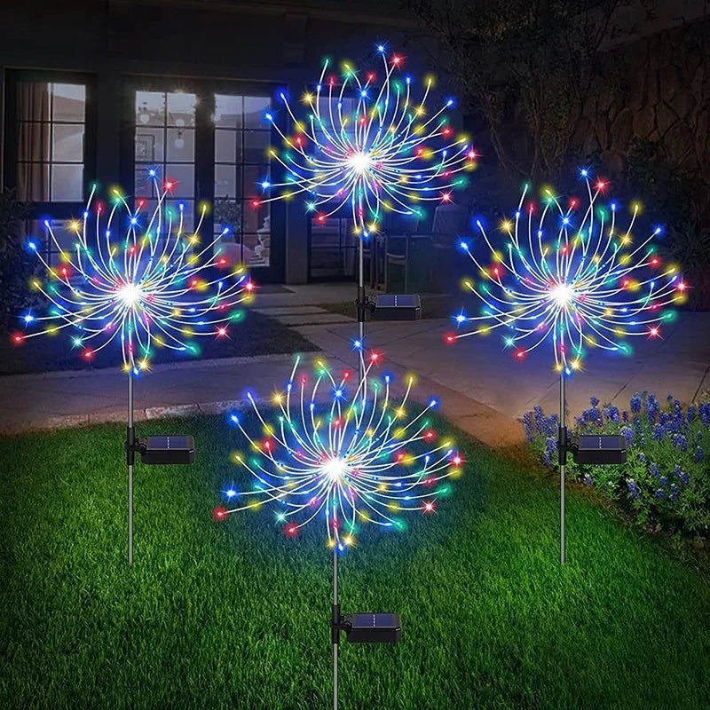 1/2/4Pcs Solar LED Firework Fairy Light Outdoor Garden Decoration Lawn Pathway Light For Patio Yard Party Christmas Wedding - Smoothy Home