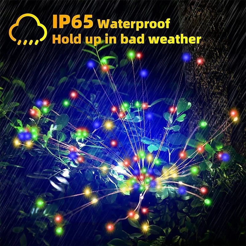 1/2/4Pcs Solar LED Firework Fairy Light Outdoor Garden Decoration Lawn Pathway Light For Patio Yard Party Christmas Wedding - Smoothy Home