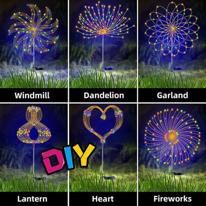 1/2/4Pcs Solar LED Firework Fairy Light Outdoor Garden Decoration Lawn Pathway Light For Patio Yard Party Christmas Wedding - Smoothy Home