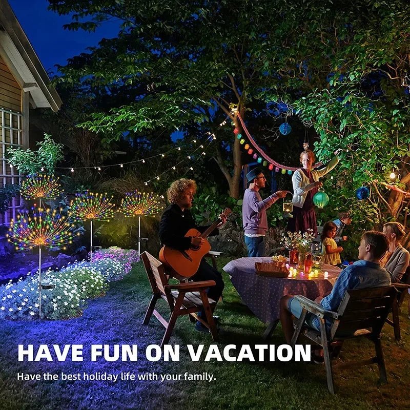 1/2/4Pcs Solar LED Firework Fairy Light Outdoor Garden Decoration Lawn Pathway Light For Patio Yard Party Christmas Wedding - Smoothy Home