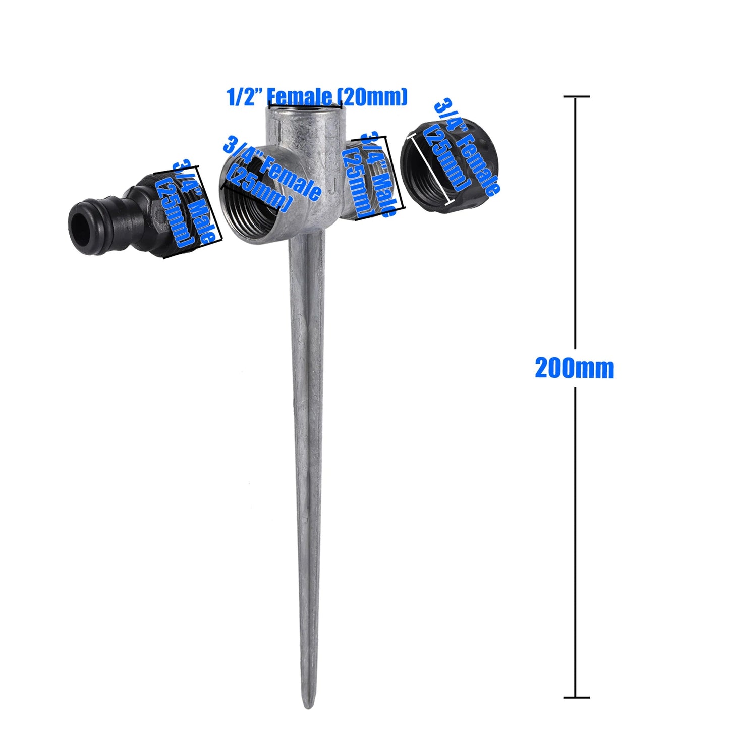 1/2"Male Thread Rotating Rocker Sprinkler Adjustable Impact Sprinkler Lawn Garden Park Orchard Field Irrigation Watering Nozzle - Smoothy Home