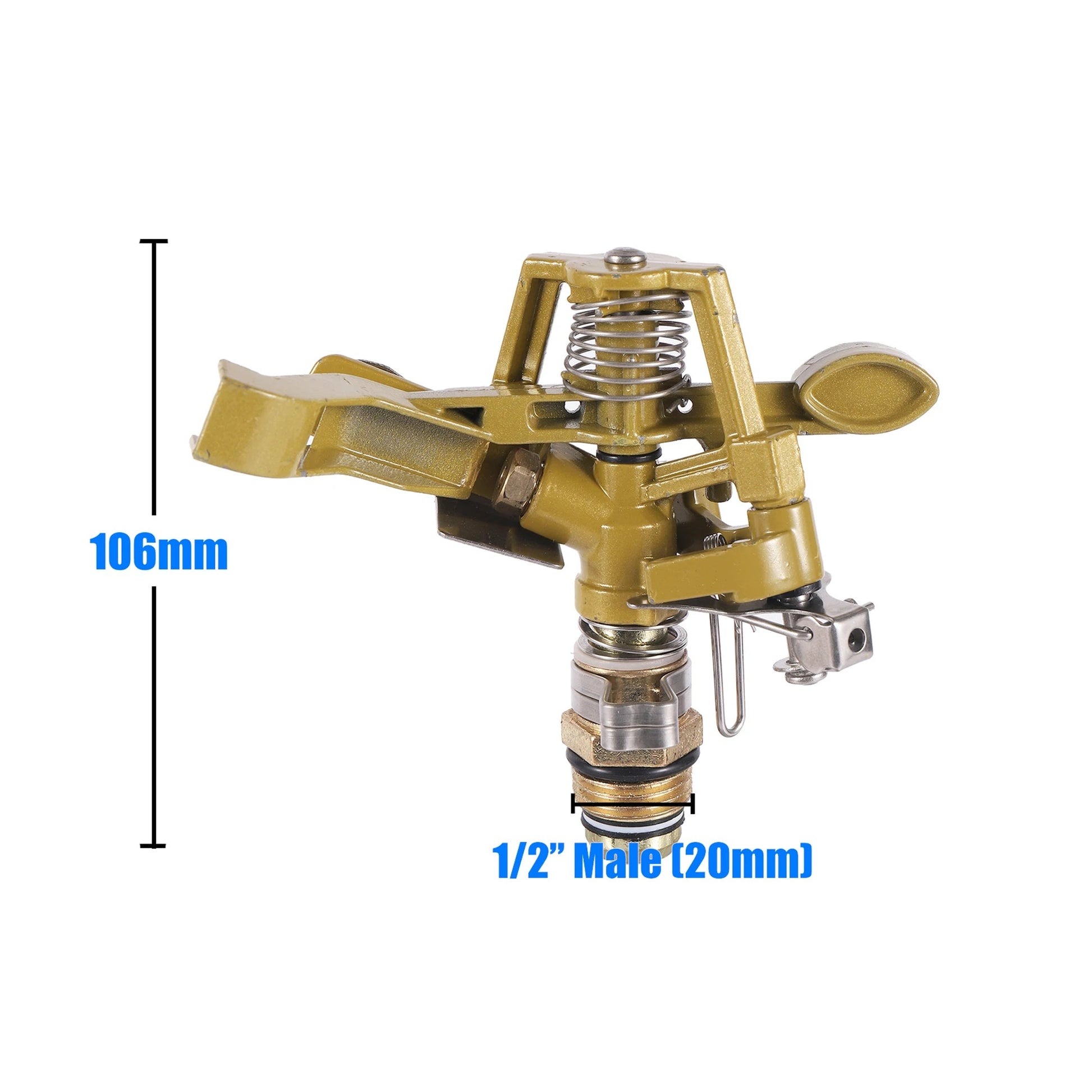 1/2"Male Thread Rotating Rocker Sprinkler Adjustable Impact Sprinkler Lawn Garden Park Orchard Field Irrigation Watering Nozzle - Smoothy Home