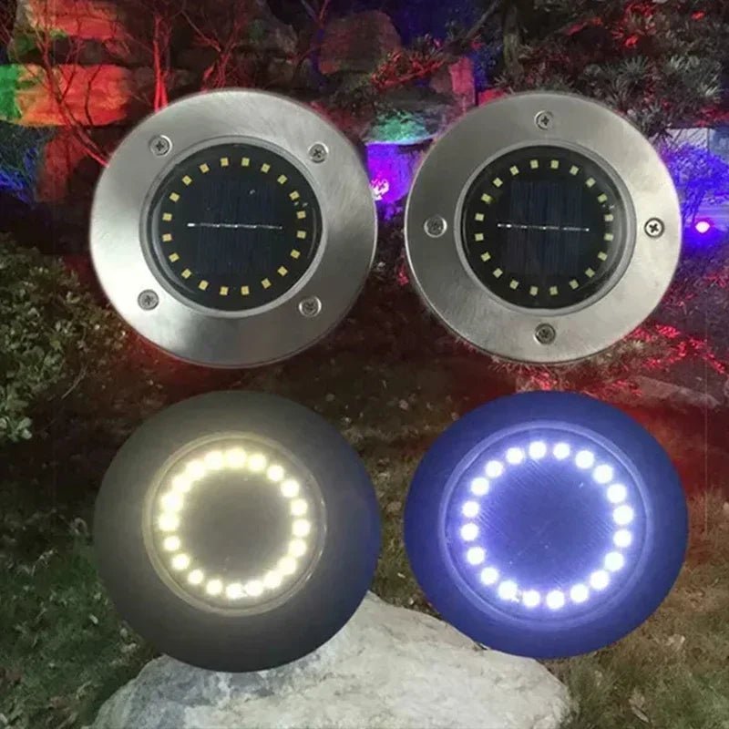 1/4/8Pcs Solar Lights Outdoor 8/20LEDs Disk Underground Lamp Spotlight Buried Solar Light for Home Garden Lawn Yard Decoration - Smoothy Home