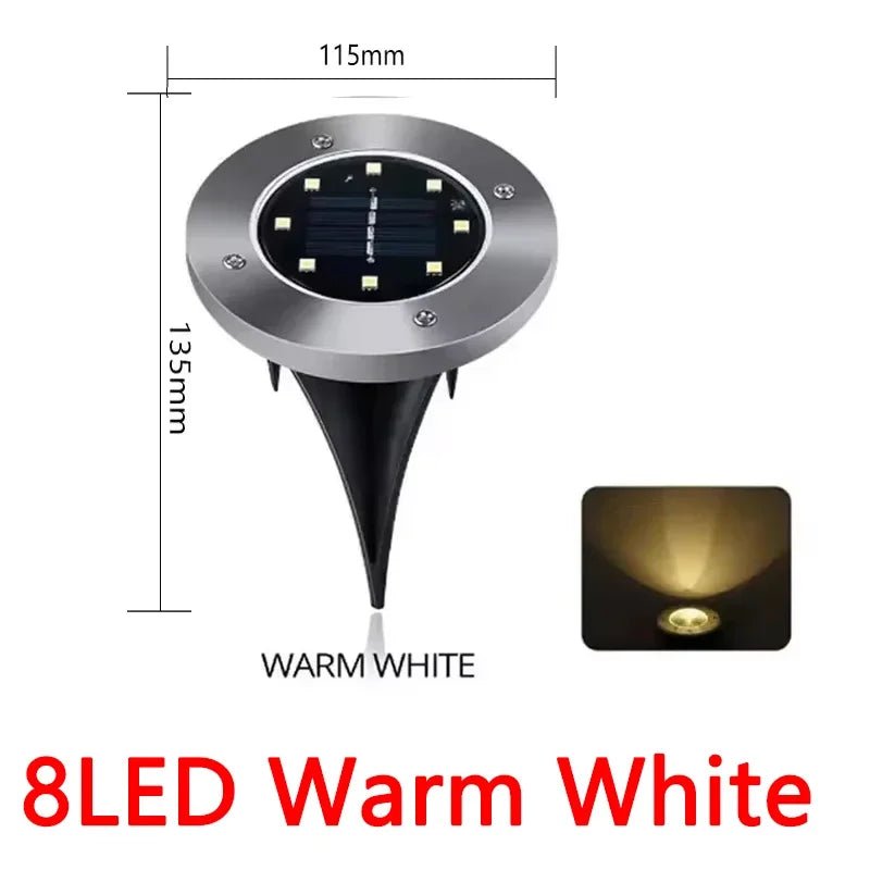 1/4/8Pcs Solar Lights Outdoor 8/20LEDs Disk Underground Lamp Spotlight Buried Solar Light for Home Garden Lawn Yard Decoration - Smoothy Home