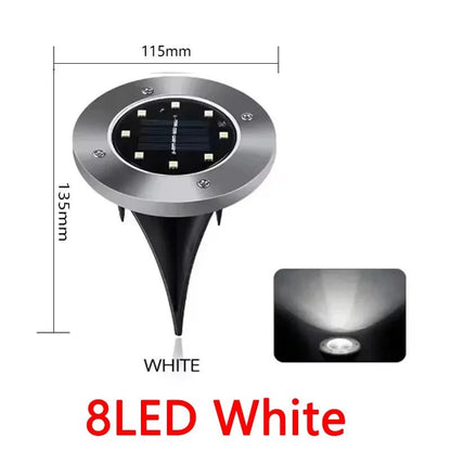 1/4/8Pcs Solar Lights Outdoor 8/20LEDs Disk Underground Lamp Spotlight Buried Solar Light for Home Garden Lawn Yard Decoration - Smoothy Home