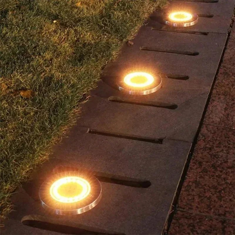 1/4/8Pcs Solar Lights Outdoor 8/20LEDs Disk Underground Lamp Spotlight Buried Solar Light for Home Garden Lawn Yard Decoration - Smoothy Home