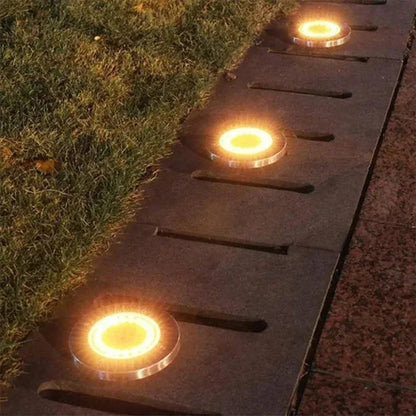 1/4/8Pcs Solar Lights Outdoor 8/20LEDs Disk Underground Lamp Spotlight Buried Solar Light for Home Garden Lawn Yard Decoration - Smoothy Home