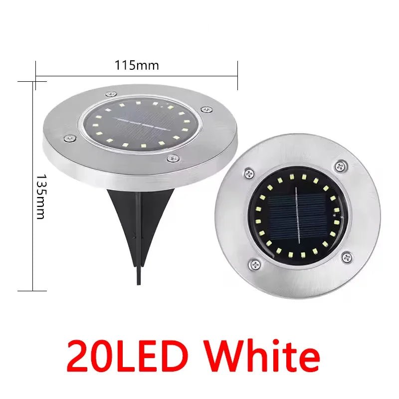 1/4/8Pcs Solar Lights Outdoor 8/20LEDs Disk Underground Lamp Spotlight Buried Solar Light for Home Garden Lawn Yard Decoration - Smoothy Home