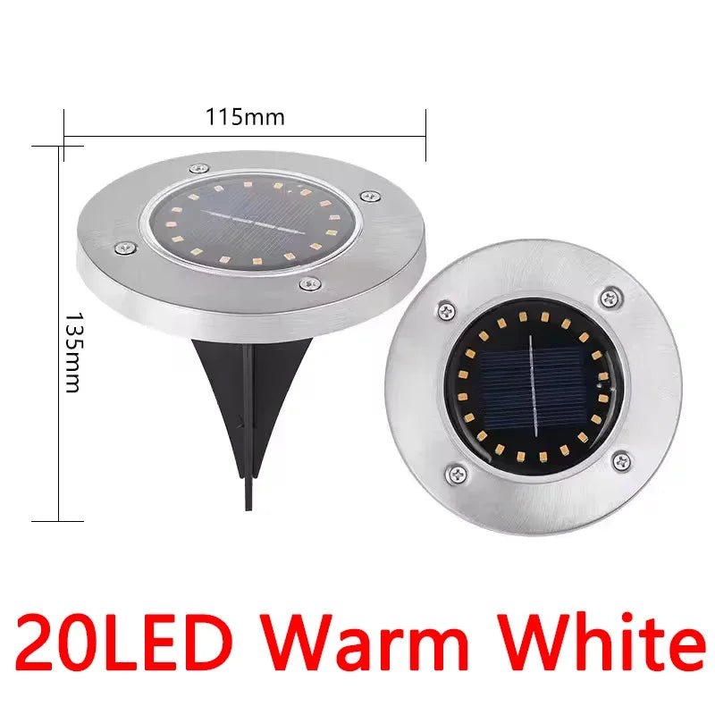 1/4/8Pcs Solar Lights Outdoor 8/20LEDs Disk Underground Lamp Spotlight Buried Solar Light for Home Garden Lawn Yard Decoration - Smoothy Home