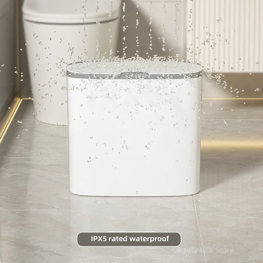 14L Smart Sensor Trash Can Wall Mounted Automatic Wastebasket Waterproof Electric Waste Bin Waste Paper Bucket Dustbin White New - Smoothy Home