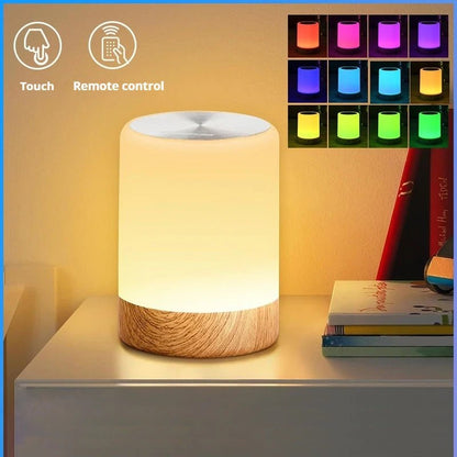 16 Colors Smart Touch Bedside Table Lamp RGB USB Rechargeable Night Light Desk Lamp Bedroom Decoration Gift Dining Table Light - Smoothy Home