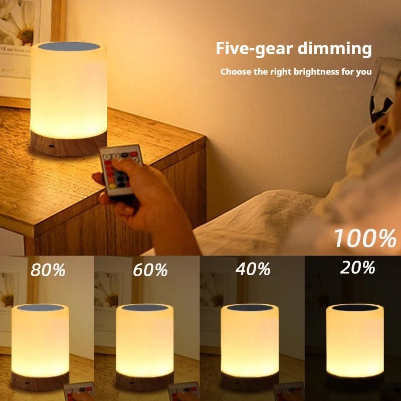 16 Colors Smart Touch Bedside Table Lamp RGB USB Rechargeable Night Light Desk Lamp Bedroom Decoration Gift Dining Table Light - Smoothy Home