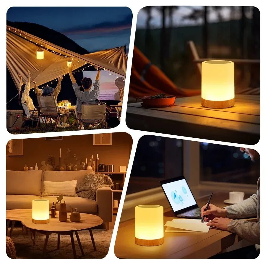 16 Colors Smart Touch Bedside Table Lamp RGB USB Rechargeable Night Light Desk Lamp Bedroom Decoration Gift Dining Table Light - Smoothy Home