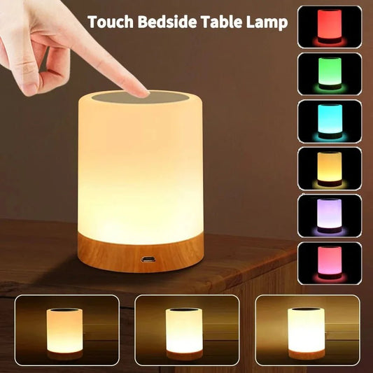 16 Colors Smart Touch Bedside Table Lamp RGB USB Rechargeable Night Light Desk Lamp Bedroom Decoration Gift Dining Table Light - Smoothy Home