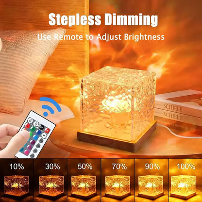 16Colors Ocean Wave Aurora Projector Light Touch LED Night Light Remote Dimmable Auto Rotating USB-C Powered Gift - Smoothy Home