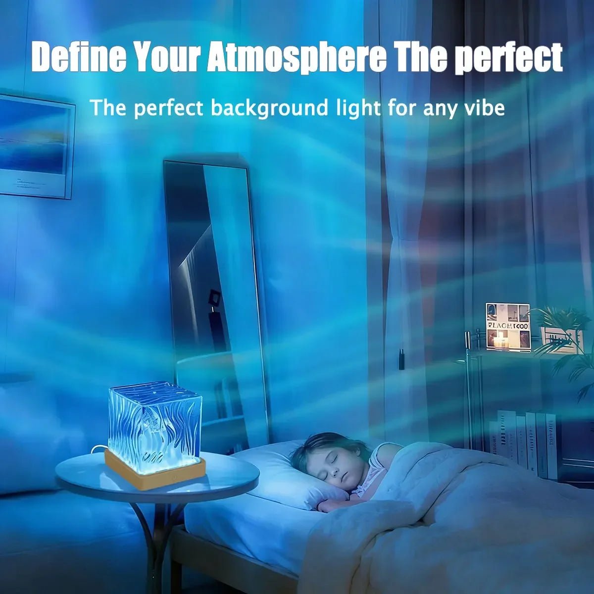 16Colors Ocean Wave Aurora Projector Light Touch LED Night Light Remote Dimmable Auto Rotating USB-C Powered Gift - Smoothy Home