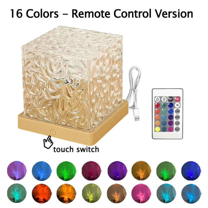 16Colors Ocean Wave Aurora Projector Light Touch LED Night Light Remote Dimmable Auto Rotating USB-C Powered Gift - Smoothy Home