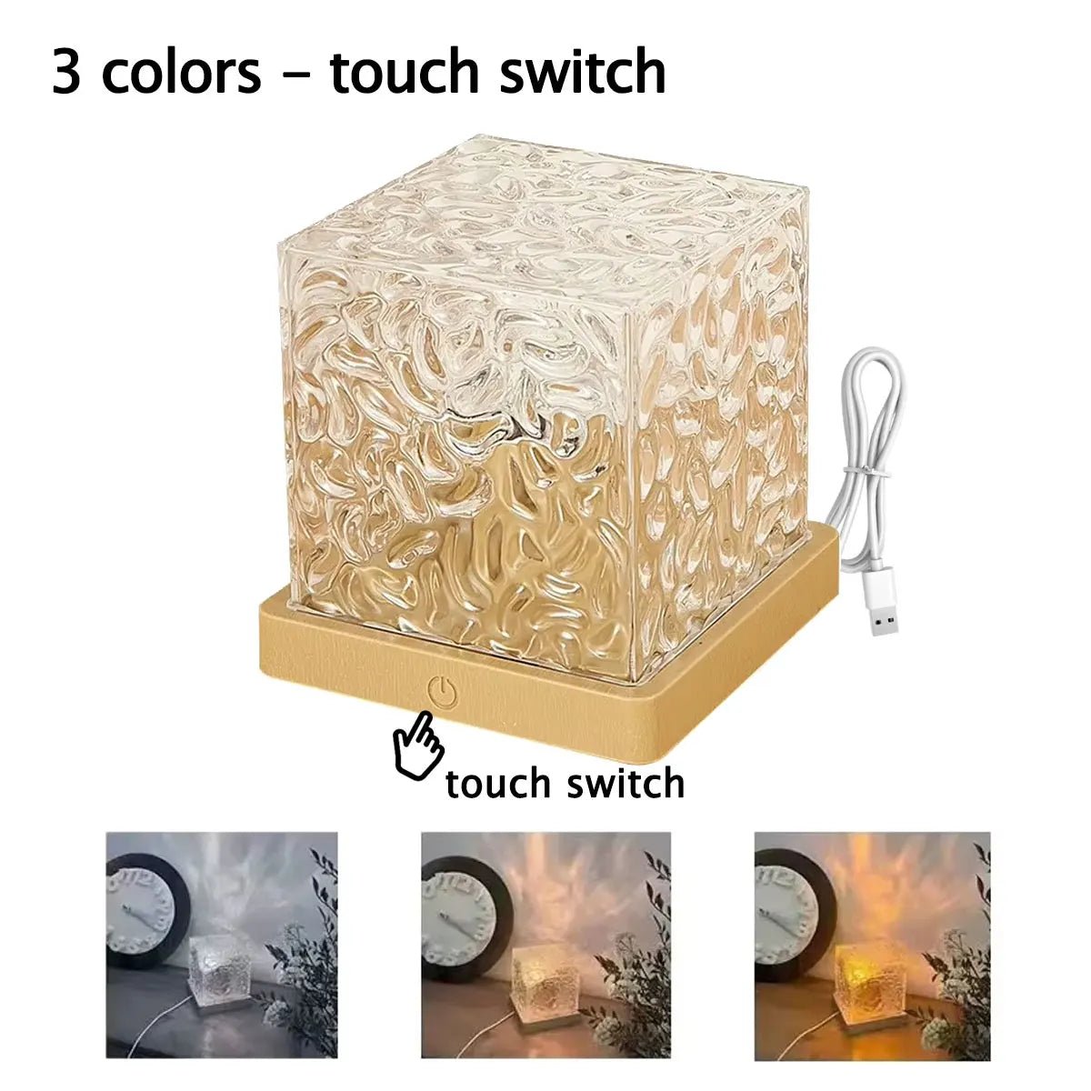 16Colors Ocean Wave Aurora Projector Light Touch LED Night Light Remote Dimmable Auto Rotating USB-C Powered Gift - Smoothy Home