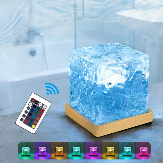 16Colors Ocean Wave Aurora Projector Light Touch LED Night Light Remote Dimmable Auto Rotating USB-C Powered Gift - Smoothy Home