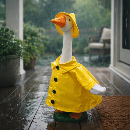 19.6in Garden Decor Goose Garden Statues, Weatherproof Outdoor Resin Goose Sculpture for Yard, Lawn, Patio, Porch Decoration, Farmhouse Garden Ornament, Durable Waterproof Animal Figurine, Home Landscape Accent, Gift for Gard - Smoothy Home