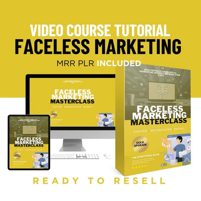 Faceless Marketing Masterclass | Video Course Tutorial with MRR & PLR Rights | Ready to Resell Digital Marketing Course