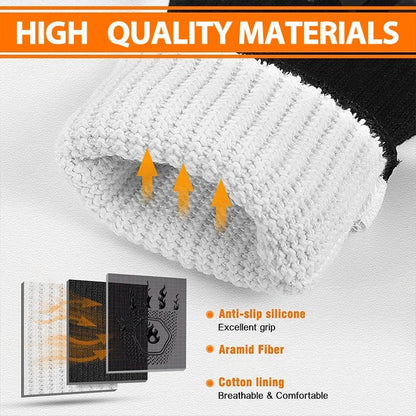 1PC / 1 Pair Oven Gloves, Oven Mitts, Heat Resistant Fireproof Non-Slip Silicone BBQ Grill Gloves for Cooking Barbecue Baking - Smoothy Home