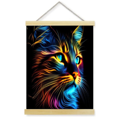 1pc 2D Flat Frameless Phoenix Fire Animal Canvas Art Scroll Hanging Posters Print,Modern Mythical Firebird Wall Decor - Smoothy Home