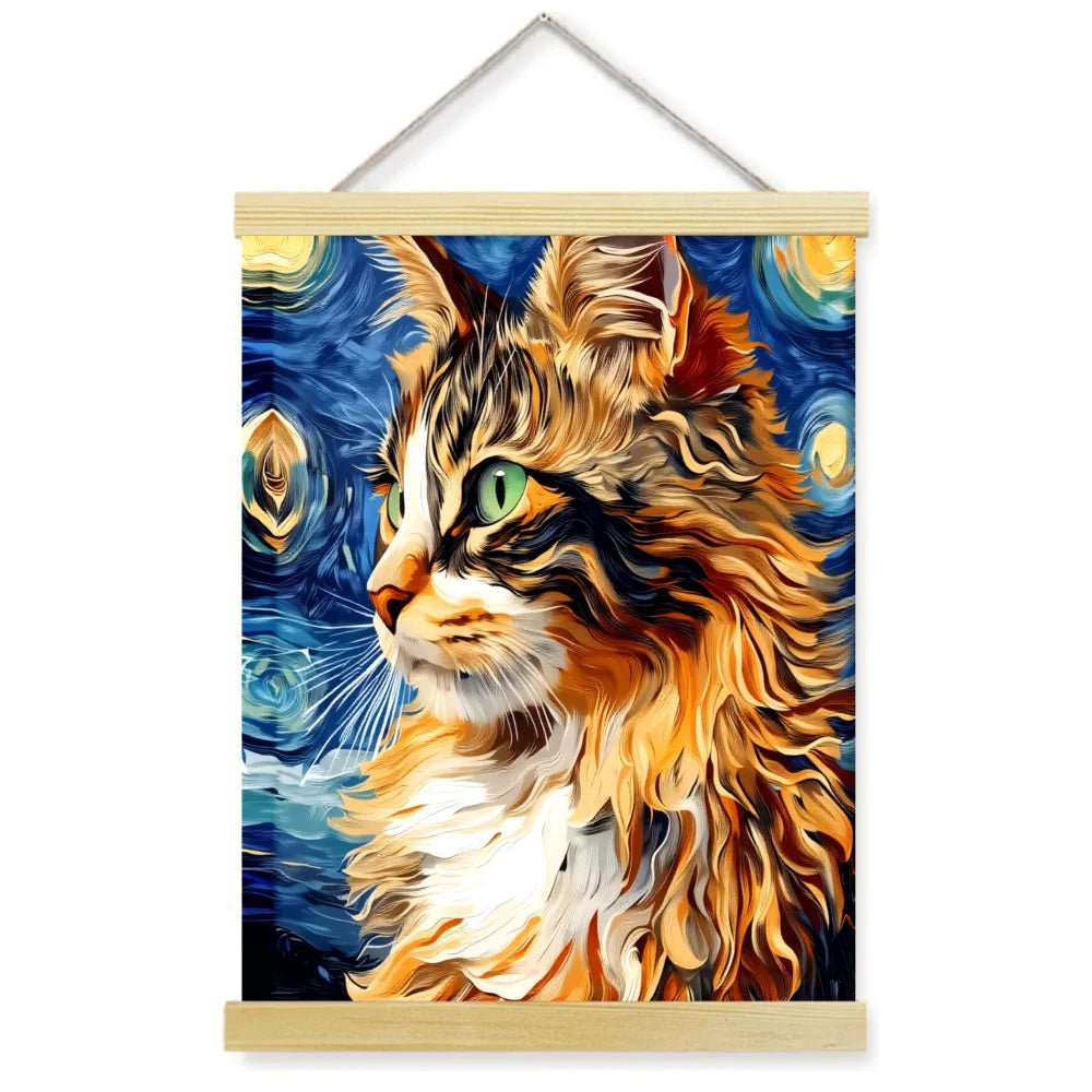 1pc 2D Flat Frameless Phoenix Fire Animal Canvas Art Scroll Hanging Posters Print,Modern Mythical Firebird Wall Decor - Smoothy Home