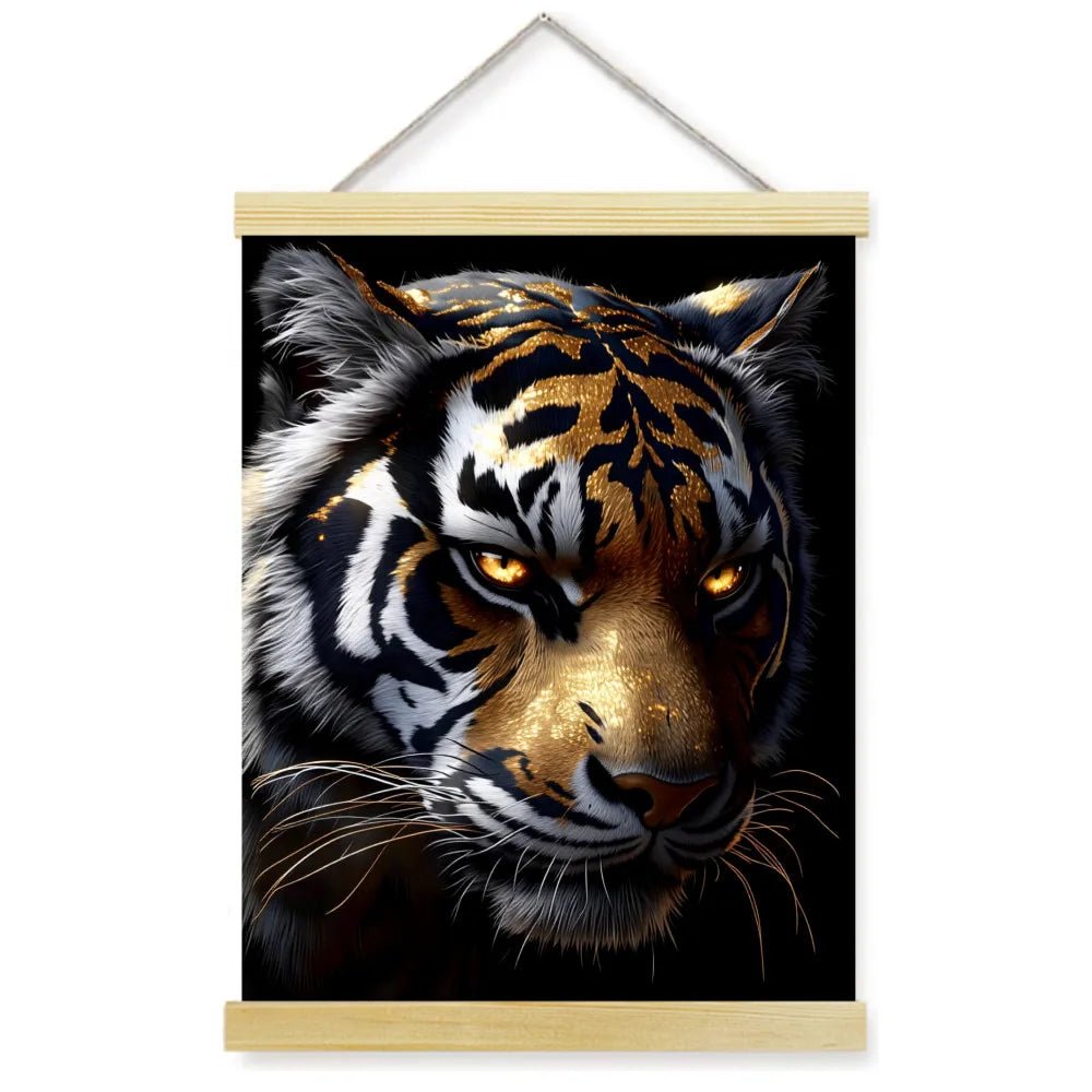 1pc 2D Flat Frameless Phoenix Fire Animal Canvas Art Scroll Hanging Posters Print,Modern Mythical Firebird Wall Decor - Smoothy Home