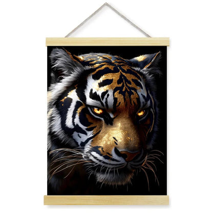 1pc 2D Flat Frameless Phoenix Fire Animal Canvas Art Scroll Hanging Posters Print,Modern Mythical Firebird Wall Decor - Smoothy Home