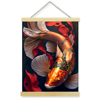 1pc 2D Flat Frameless Phoenix Fire Animal Canvas Art Scroll Hanging Posters Print,Modern Mythical Firebird Wall Decor - Smoothy Home