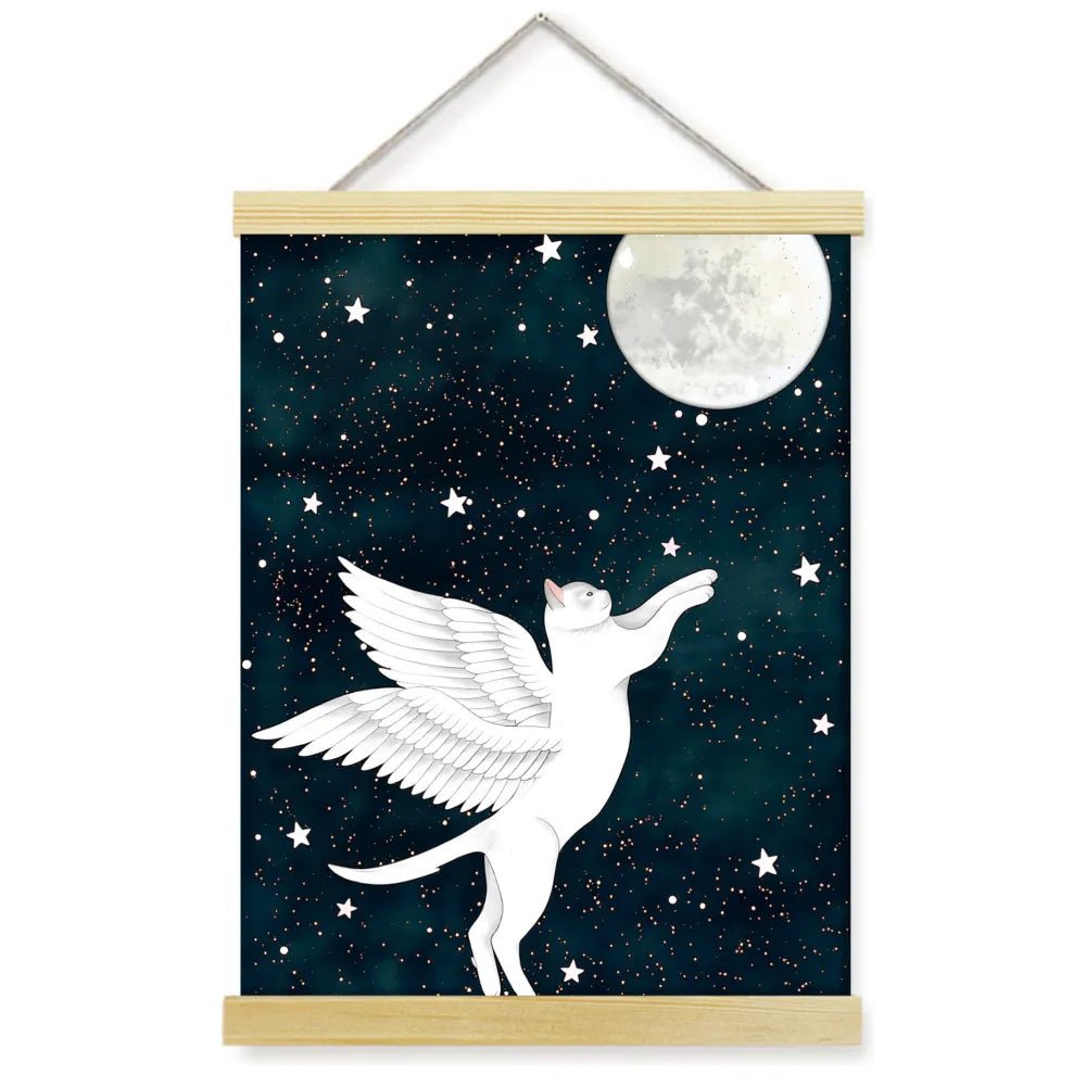 1pc 2D Flat Frameless Phoenix Fire Animal Canvas Art Scroll Hanging Posters Print,Modern Mythical Firebird Wall Decor - Smoothy Home