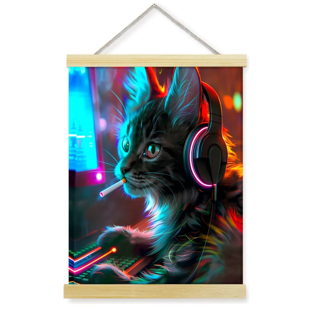 1pc 2D Flat Frameless Phoenix Fire Animal Canvas Art Scroll Hanging Posters Print,Modern Mythical Firebird Wall Decor - Smoothy Home