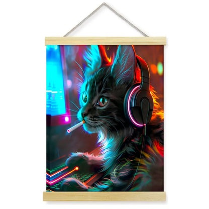1pc 2D Flat Frameless Phoenix Fire Animal Canvas Art Scroll Hanging Posters Print,Modern Mythical Firebird Wall Decor - Smoothy Home