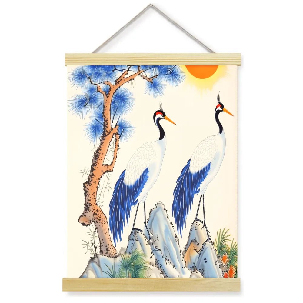 1pc 2D Flat Frameless Phoenix Fire Animal Canvas Art Scroll Hanging Posters Print,Modern Mythical Firebird Wall Decor - Smoothy Home